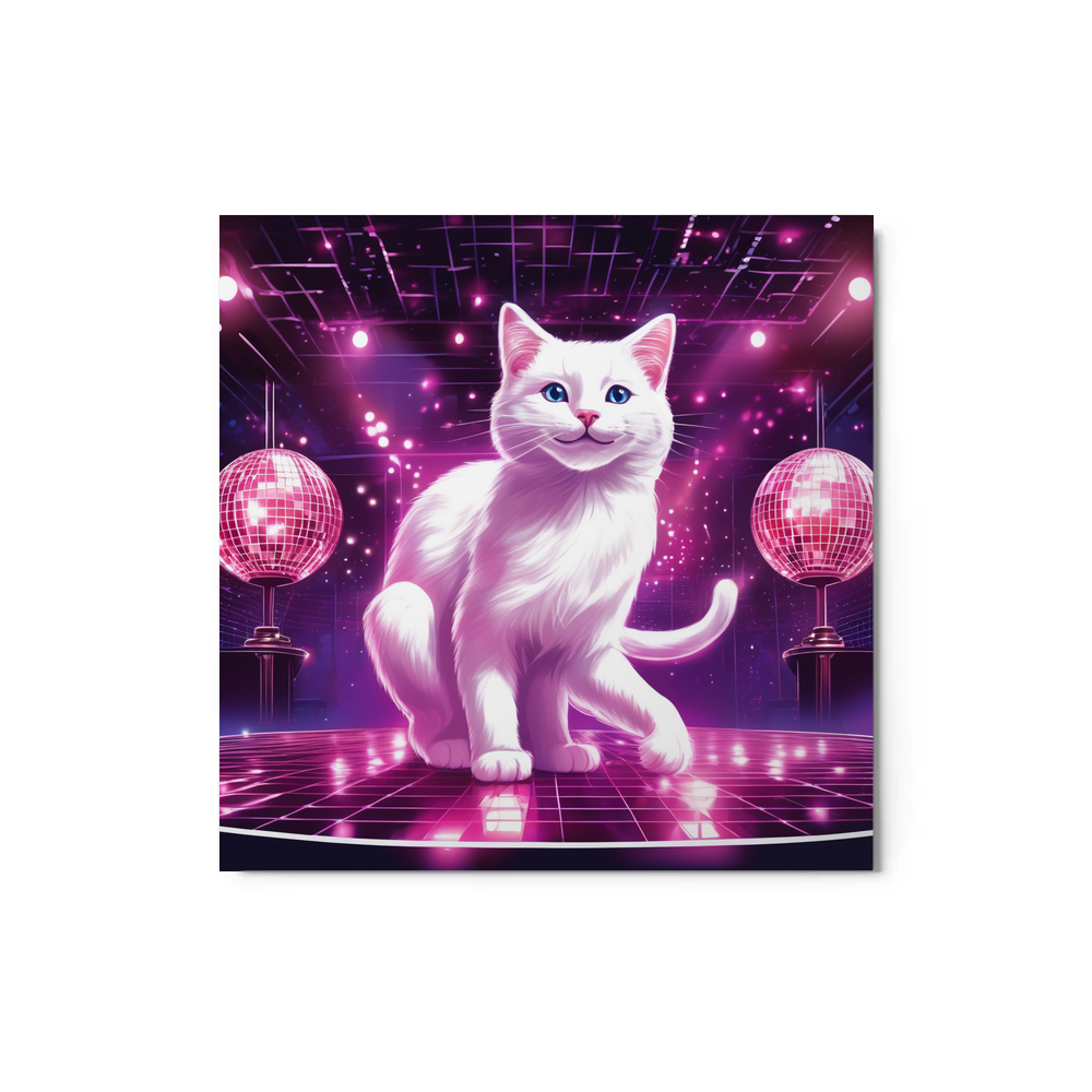 PugMug Custom White Companion Cat Metal Print