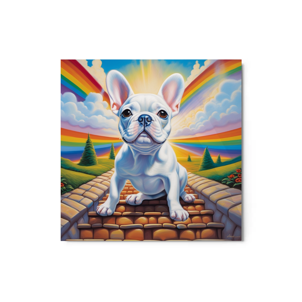 PugMug Custom White French Bulldog Metal Print