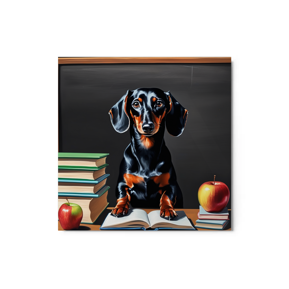 PugMug Custom Black Dachshund Metal Print