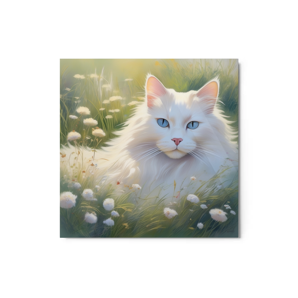 PugMug Custom White Ragdoll Cat Metal Print