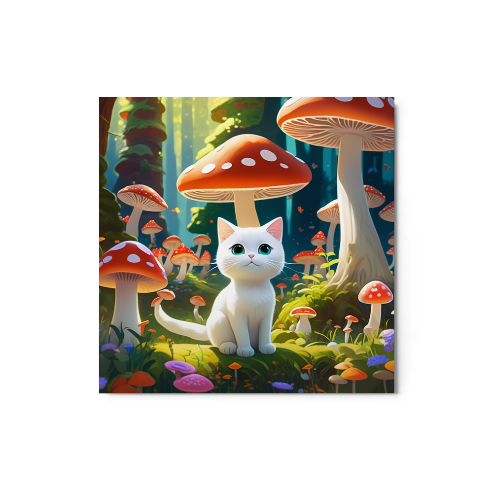 PugMug Custom White Companion Cat Metal Print