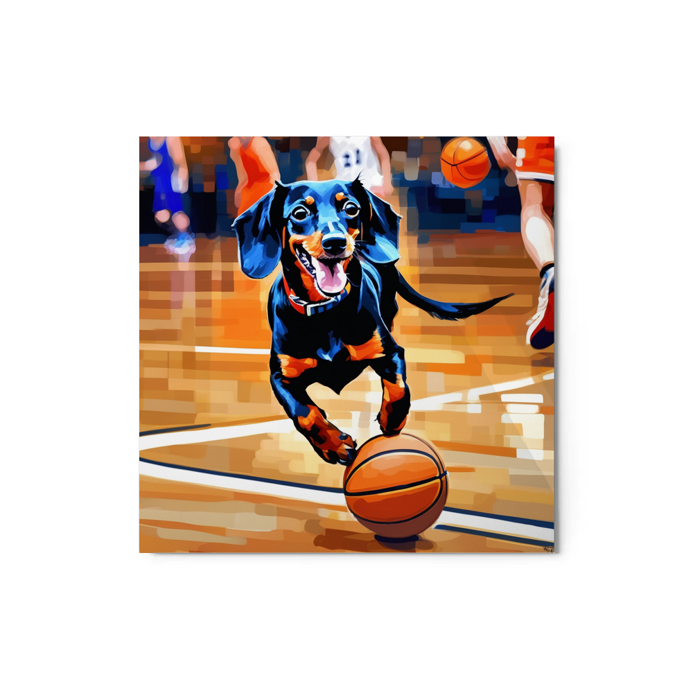 PugMug Custom Black Dachshund Metal Print