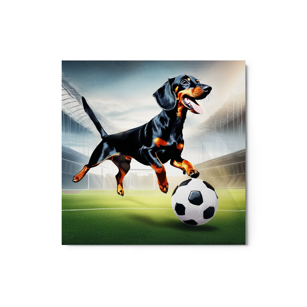 PugMug Custom Black Dachshund Metal Print