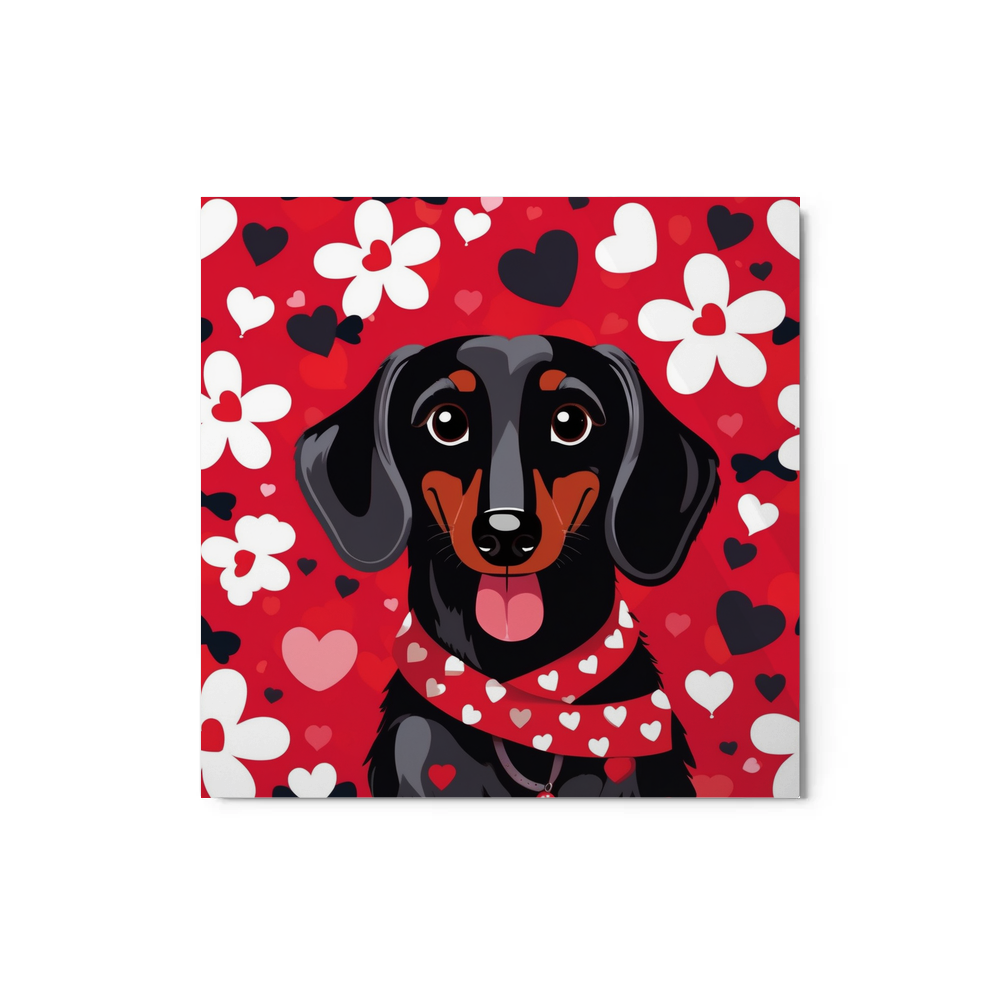 PugMug Custom Black Dachshund Metal Print
