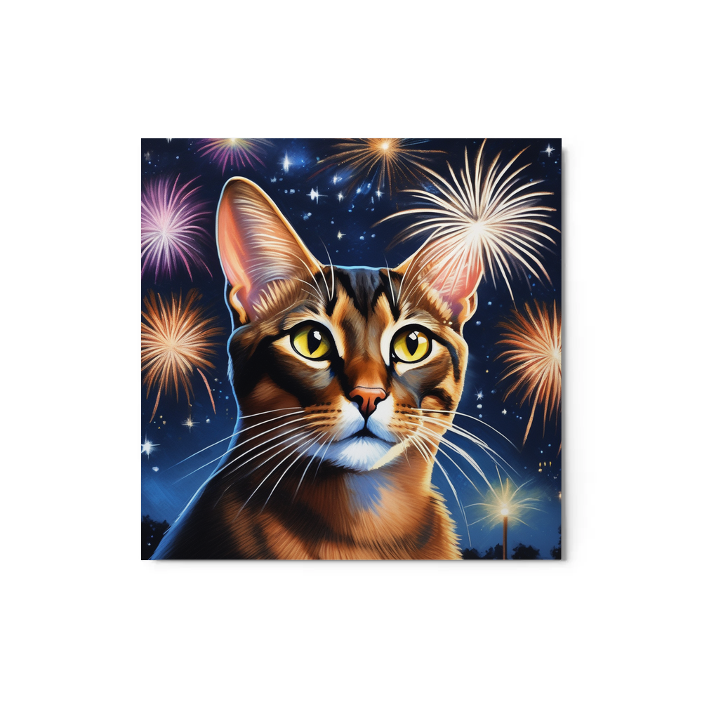 PugMug Custom Tabby Abyssinian Cat Metal Print