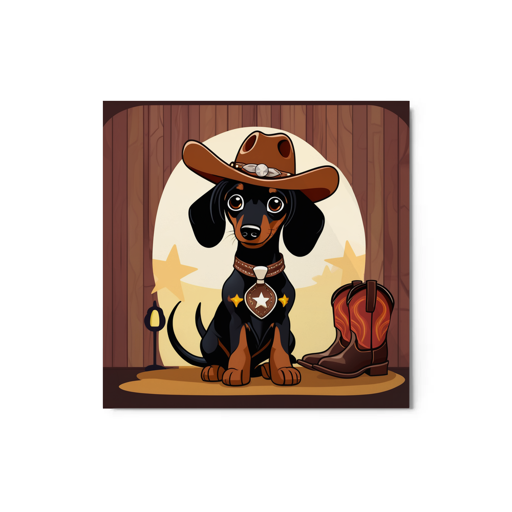 PugMug Custom Black Dachshund Metal Print