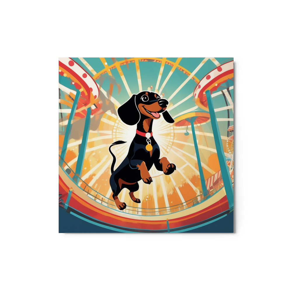 PugMug Custom Black Dachshund Metal Print