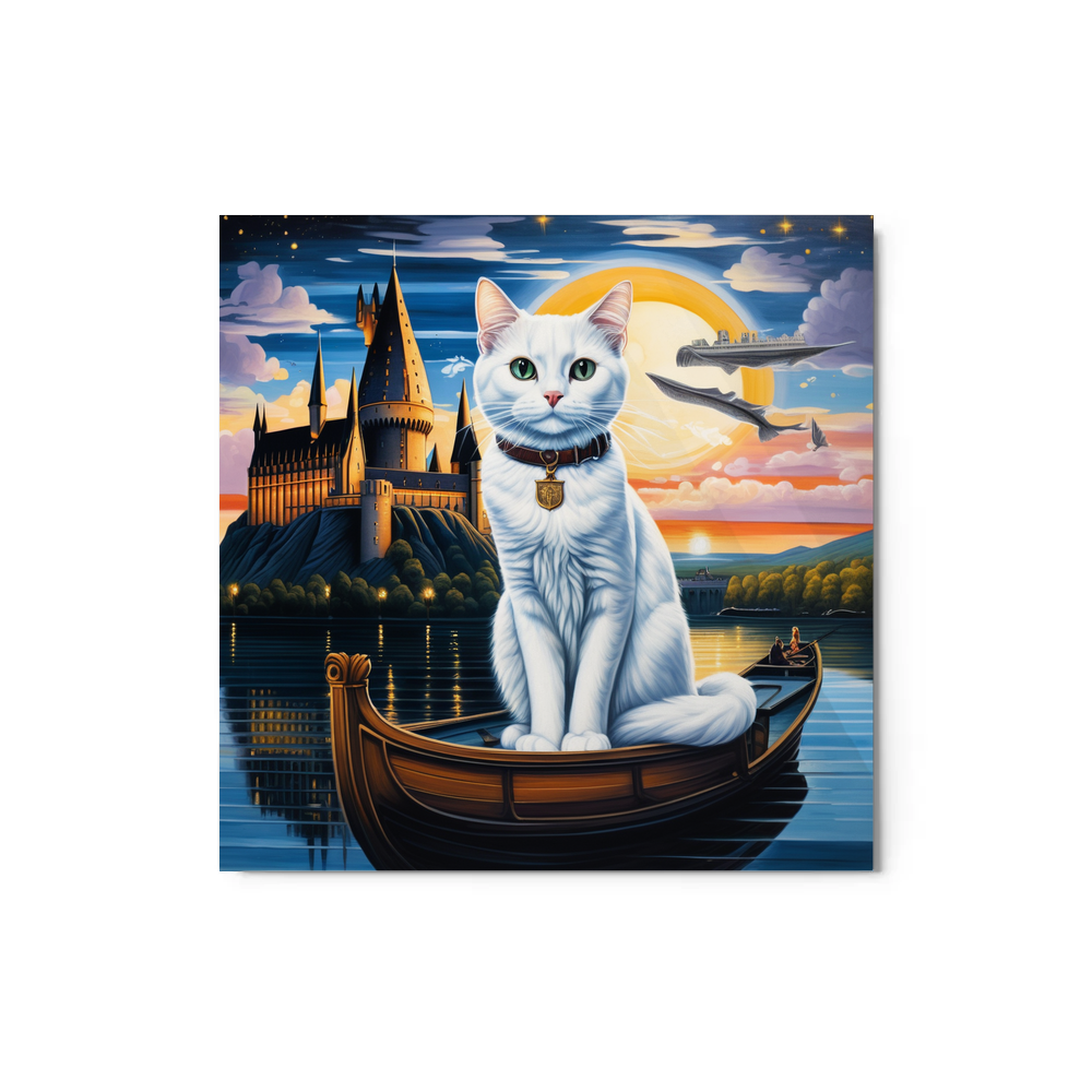 PugMug Custom White Companion Cat Metal Print