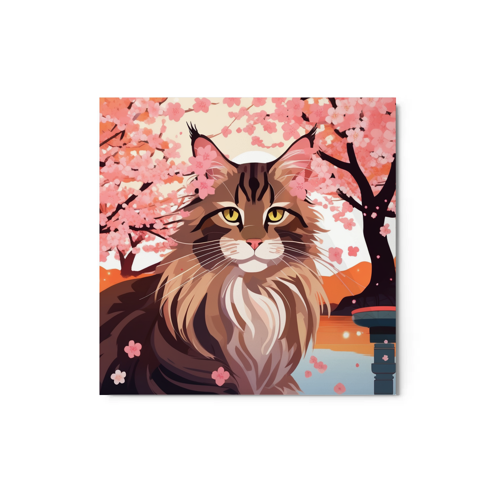 PugMug Custom Tabby Maine Coon Cat Metal Print