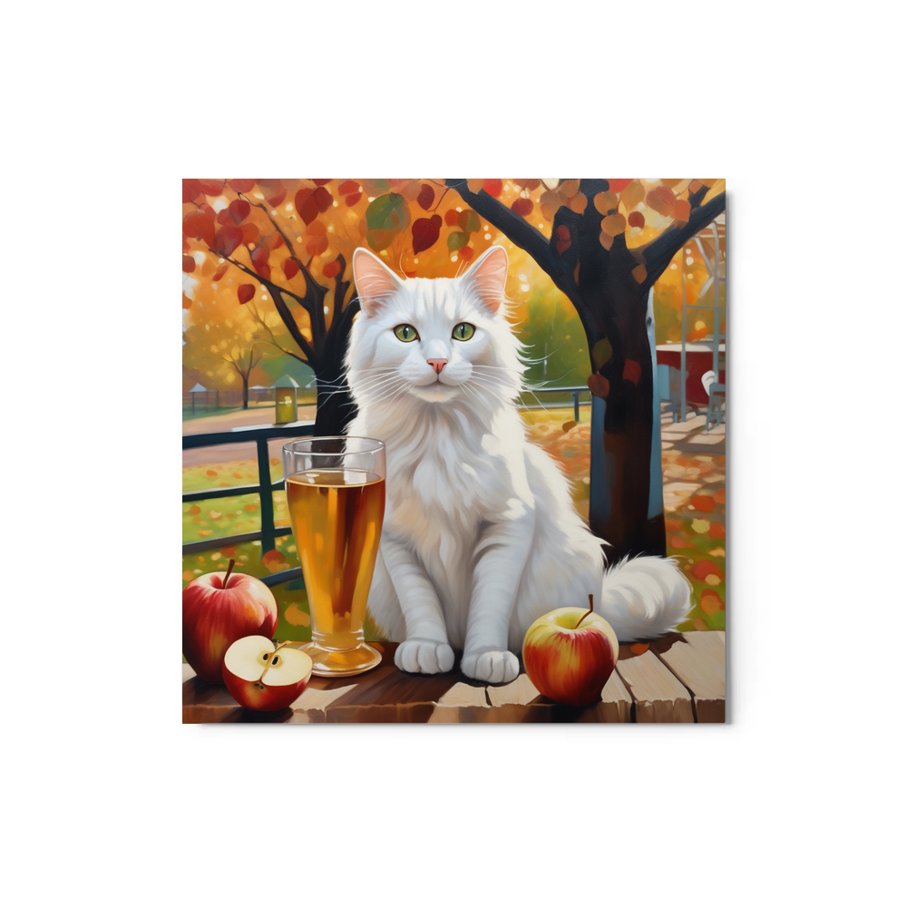 PugMug Custom White Companion Cat Metal Print