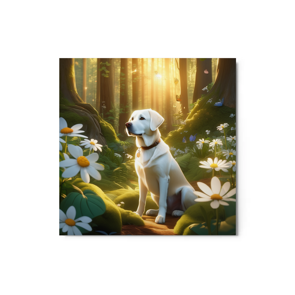 PugMug Custom White Labrador Retriever Metal Print