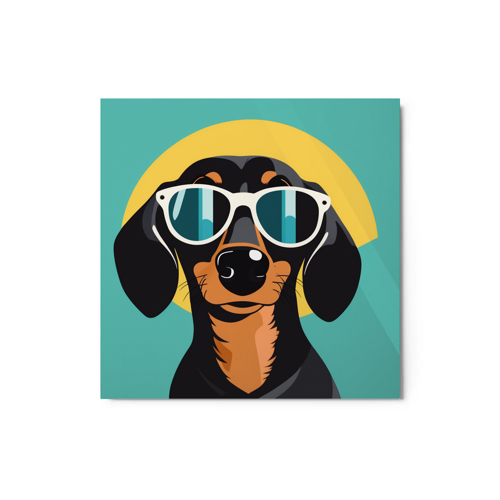 PugMug Custom Black Dachshund Metal Print