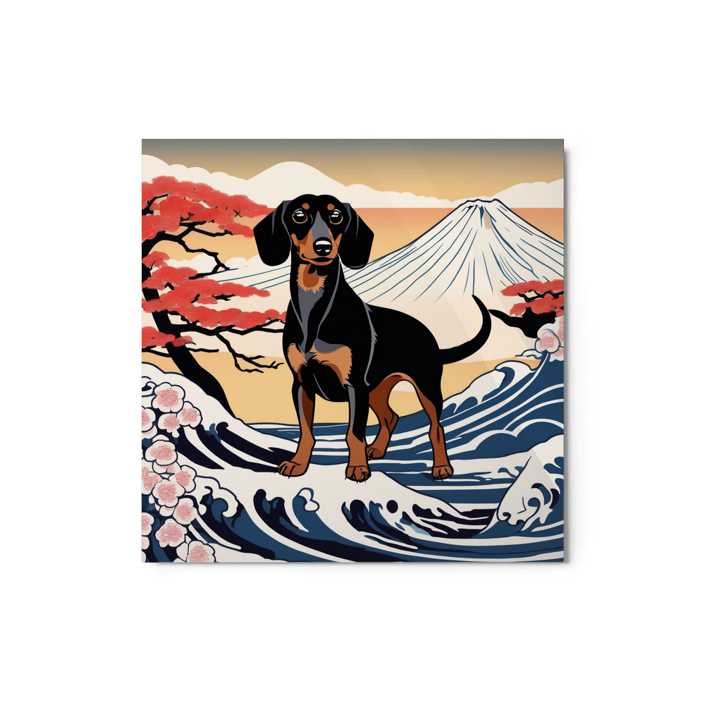 PugMug Custom Black Dachshund Metal Print