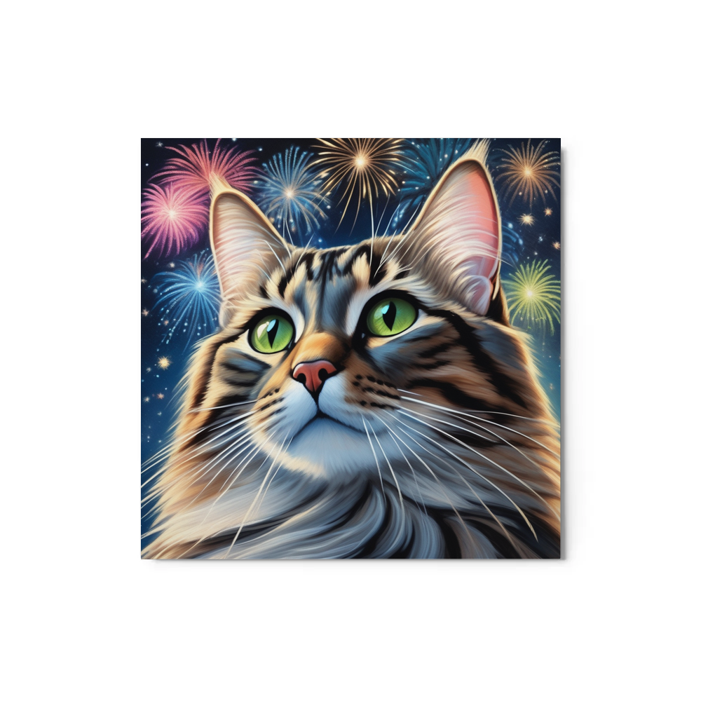 PugMug Custom Tabby Companion Cat Metal Print