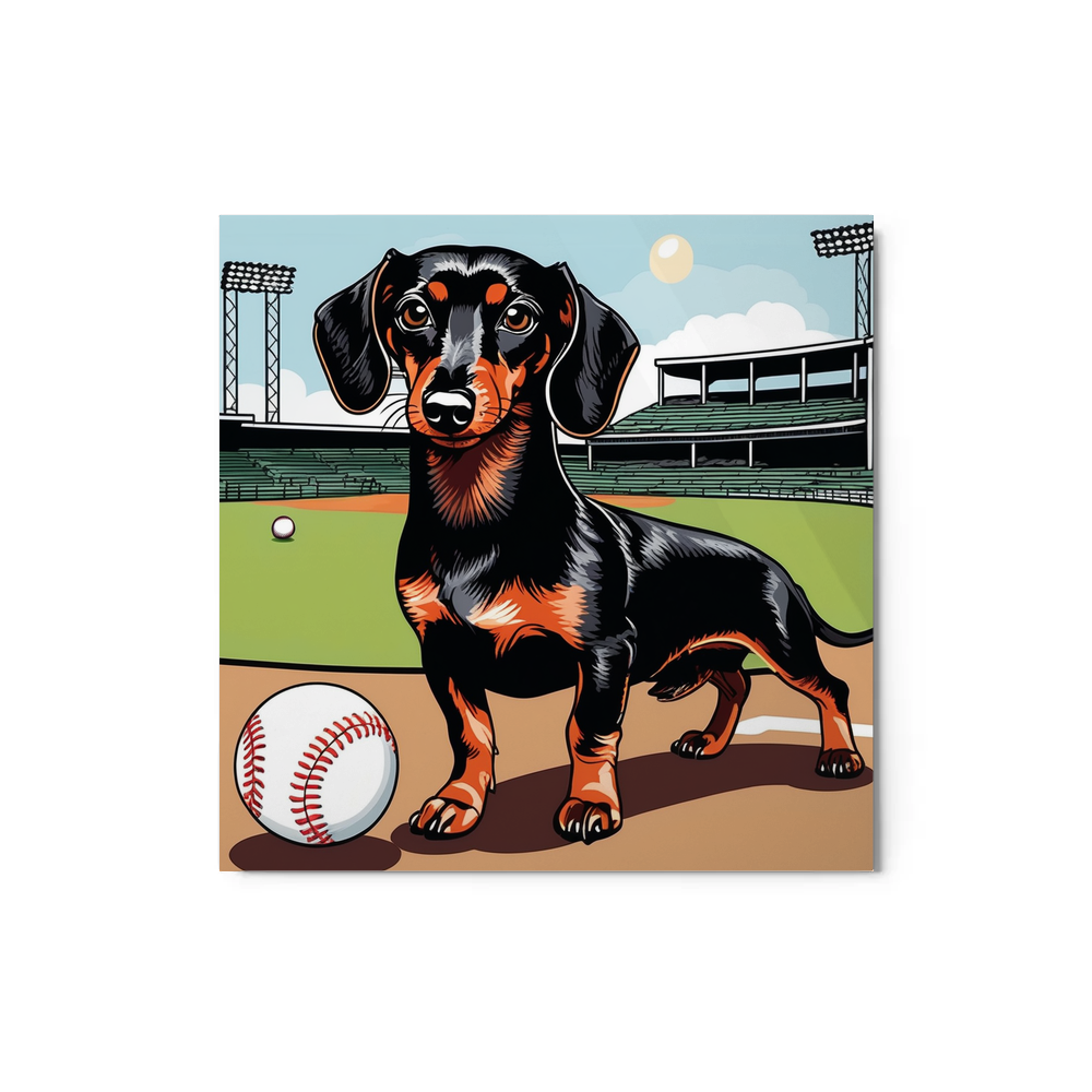 PugMug Custom Black Dachshund Metal Print