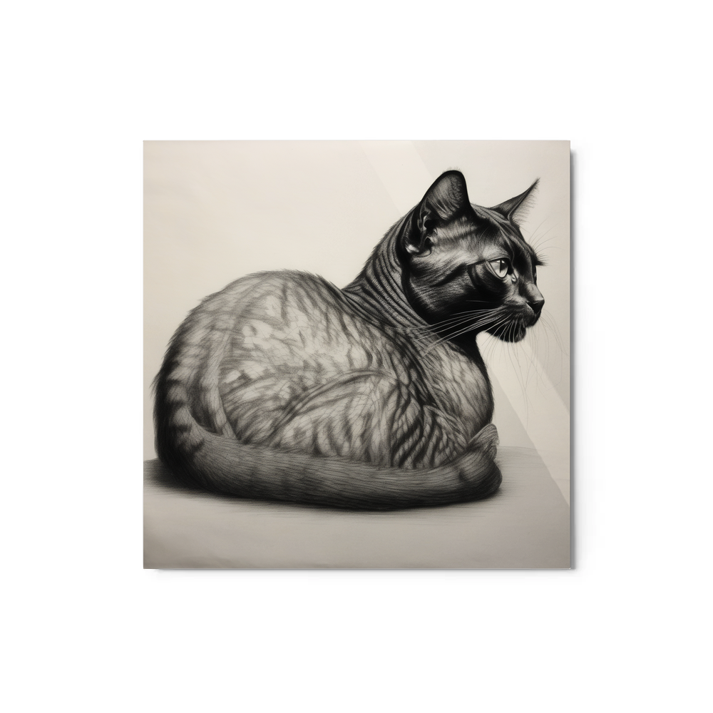 PugMug Custom Black Exotic Cat Metal Print