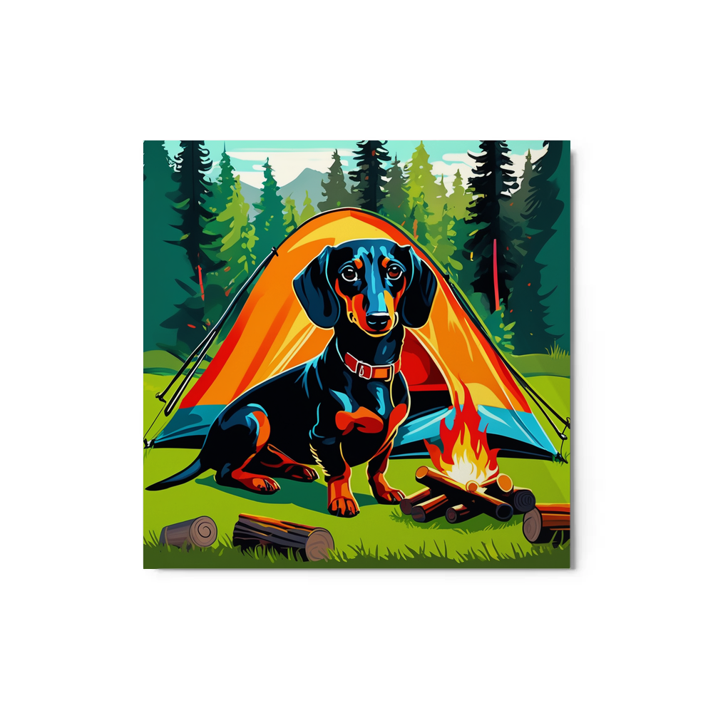 PugMug Custom Black Dachshund Metal Print