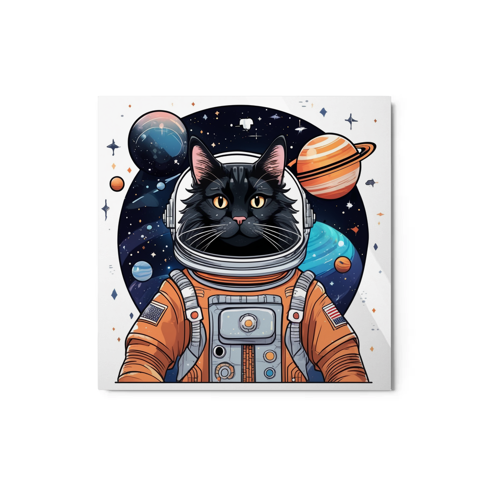 PugMug Custom Black Maine Coon Cat Metal Print