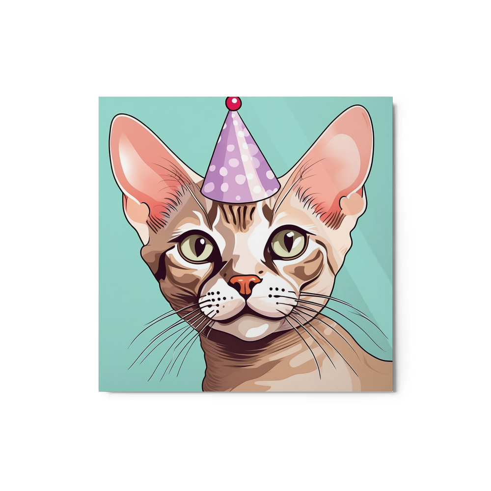 PugMug Custom Tabby Devon Rex Cat Metal Print