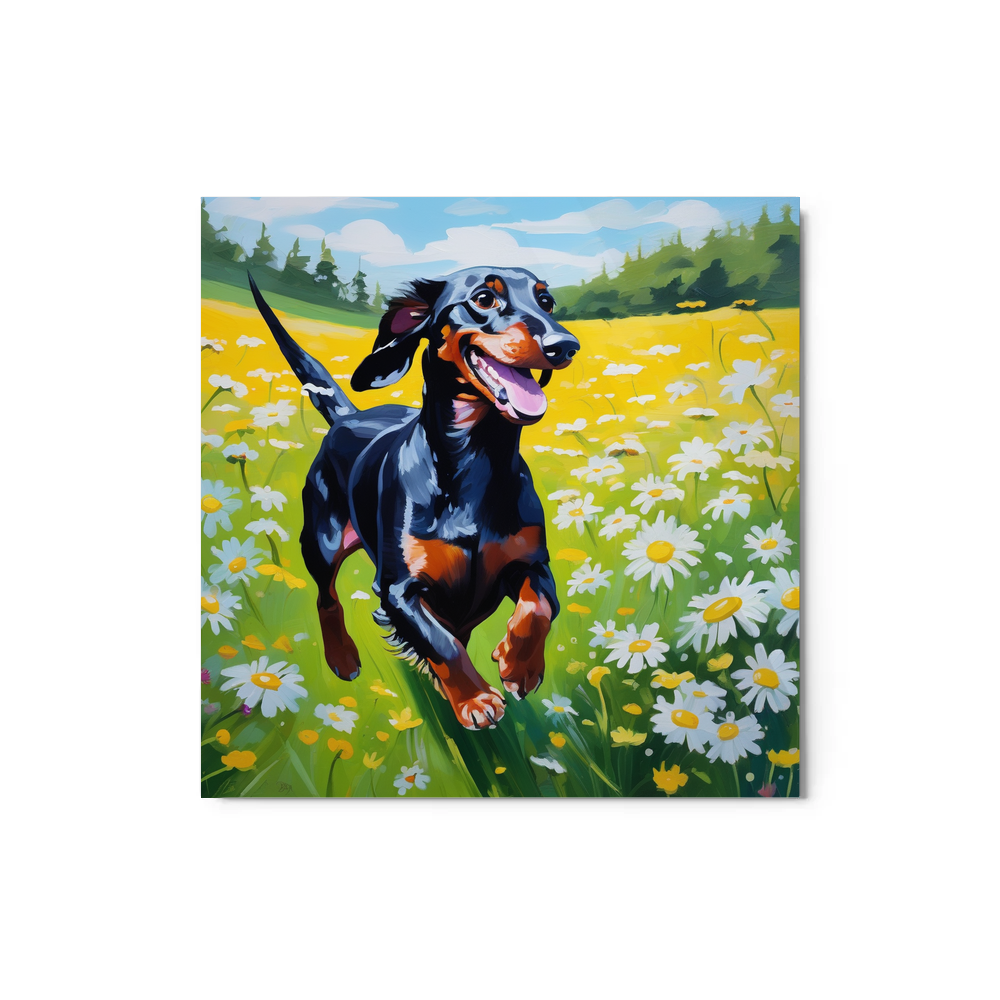 PugMug Custom Black Dachshund Metal Print