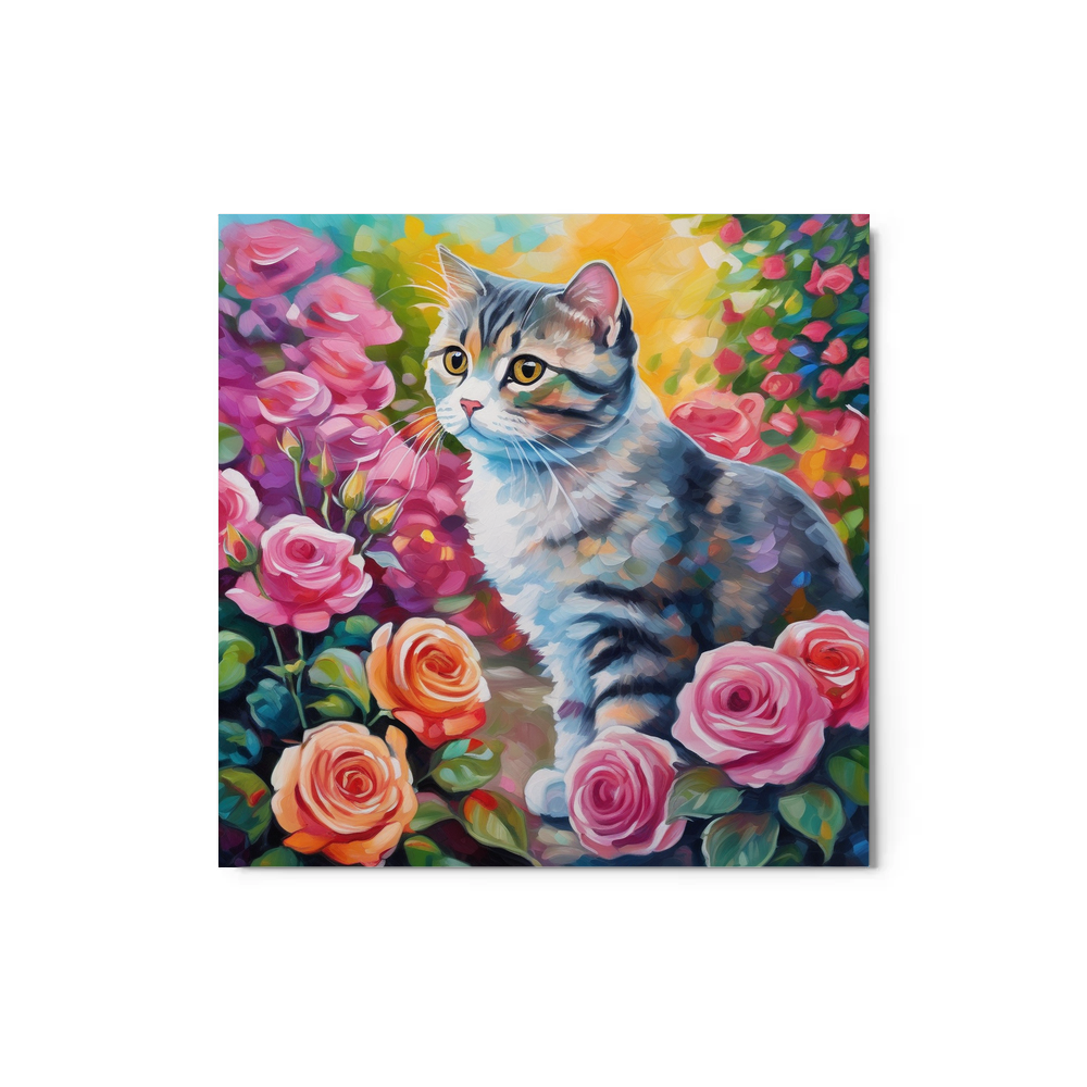 PugMug Custom Tabby Scottish Fold Cat Metal Print