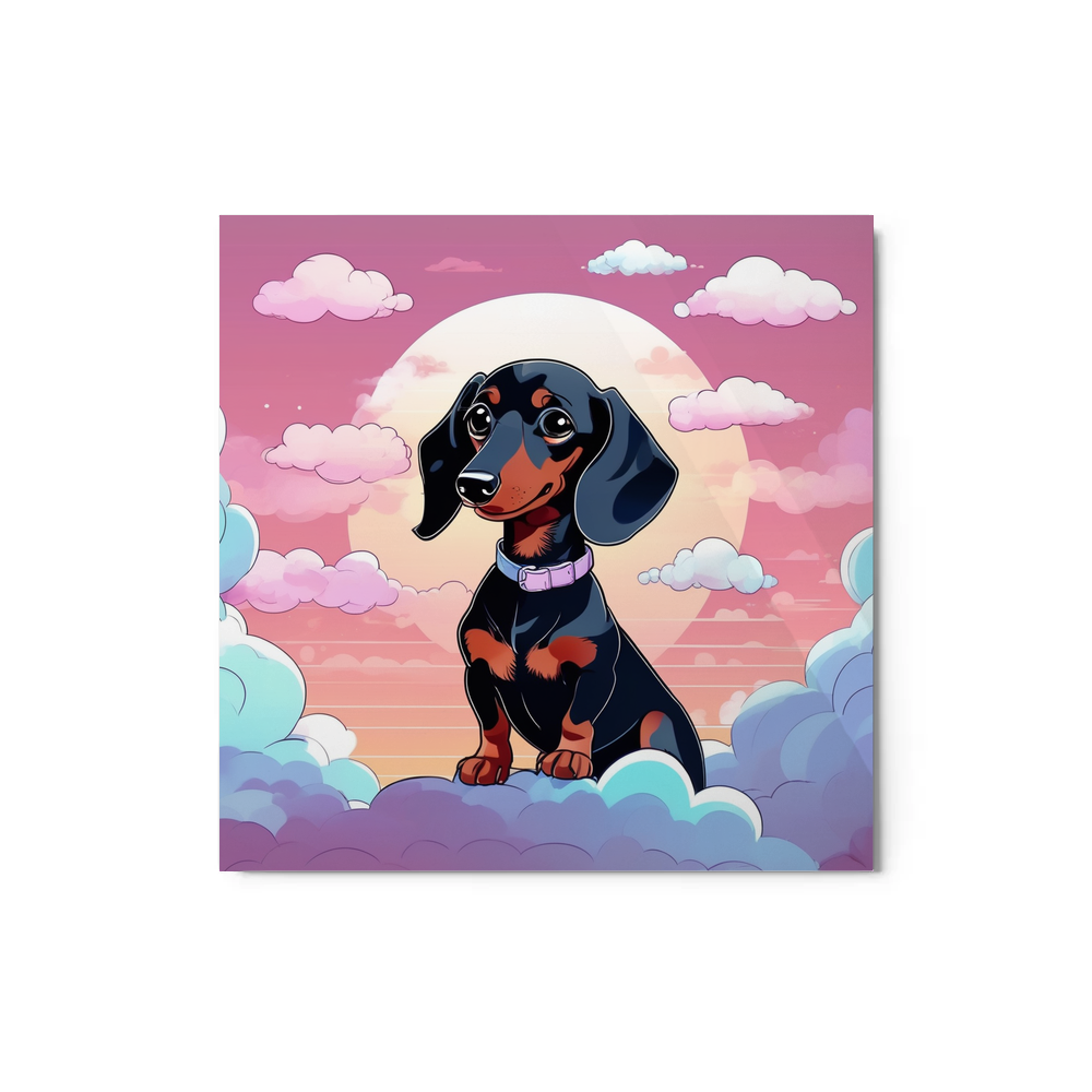 PugMug Custom Black Dachshund Metal Print