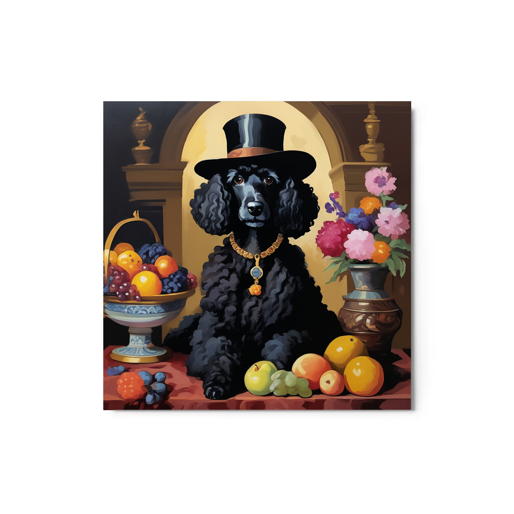 PugMug Custom Black Poodle Metal Print