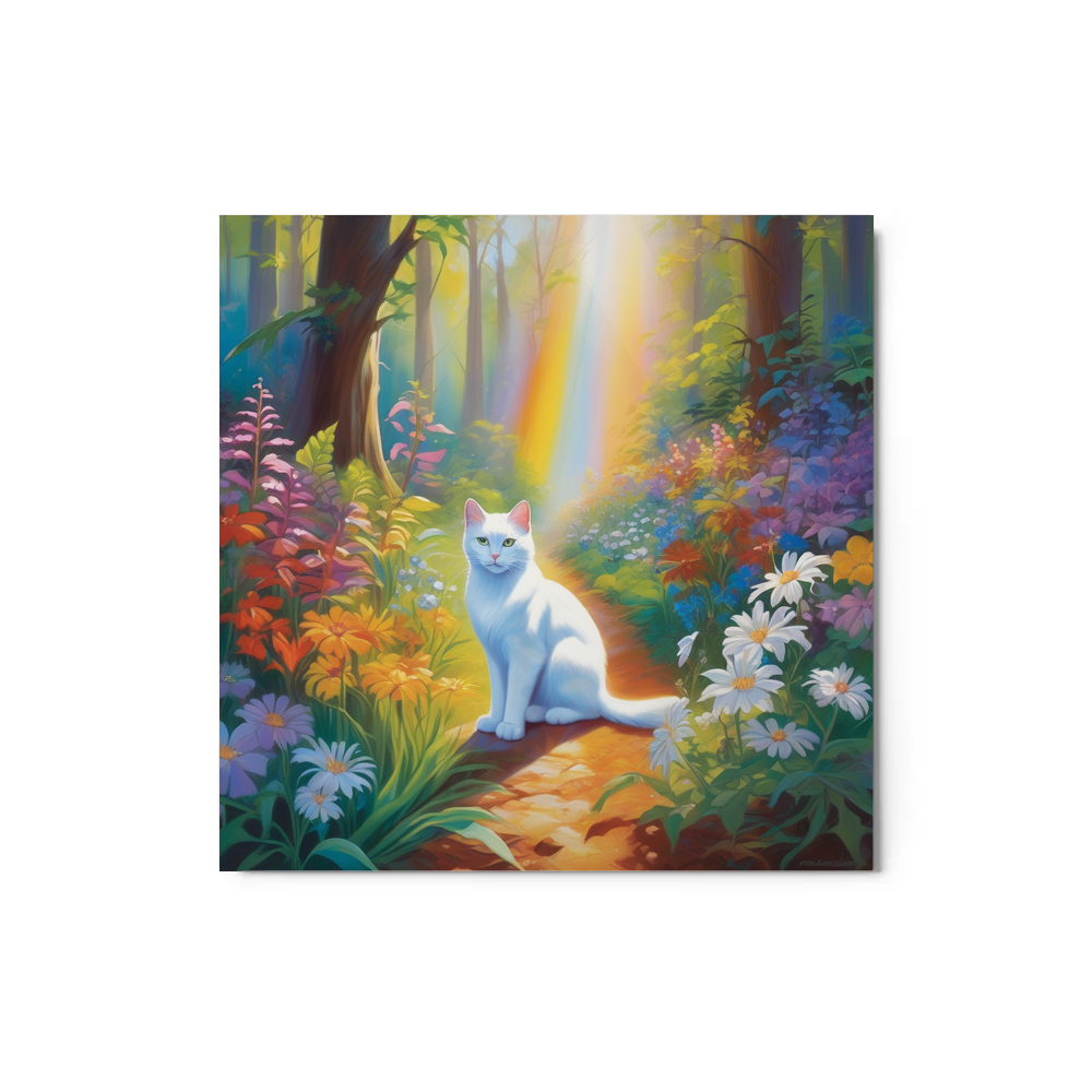 PugMug Custom White Companion Cat Metal Print