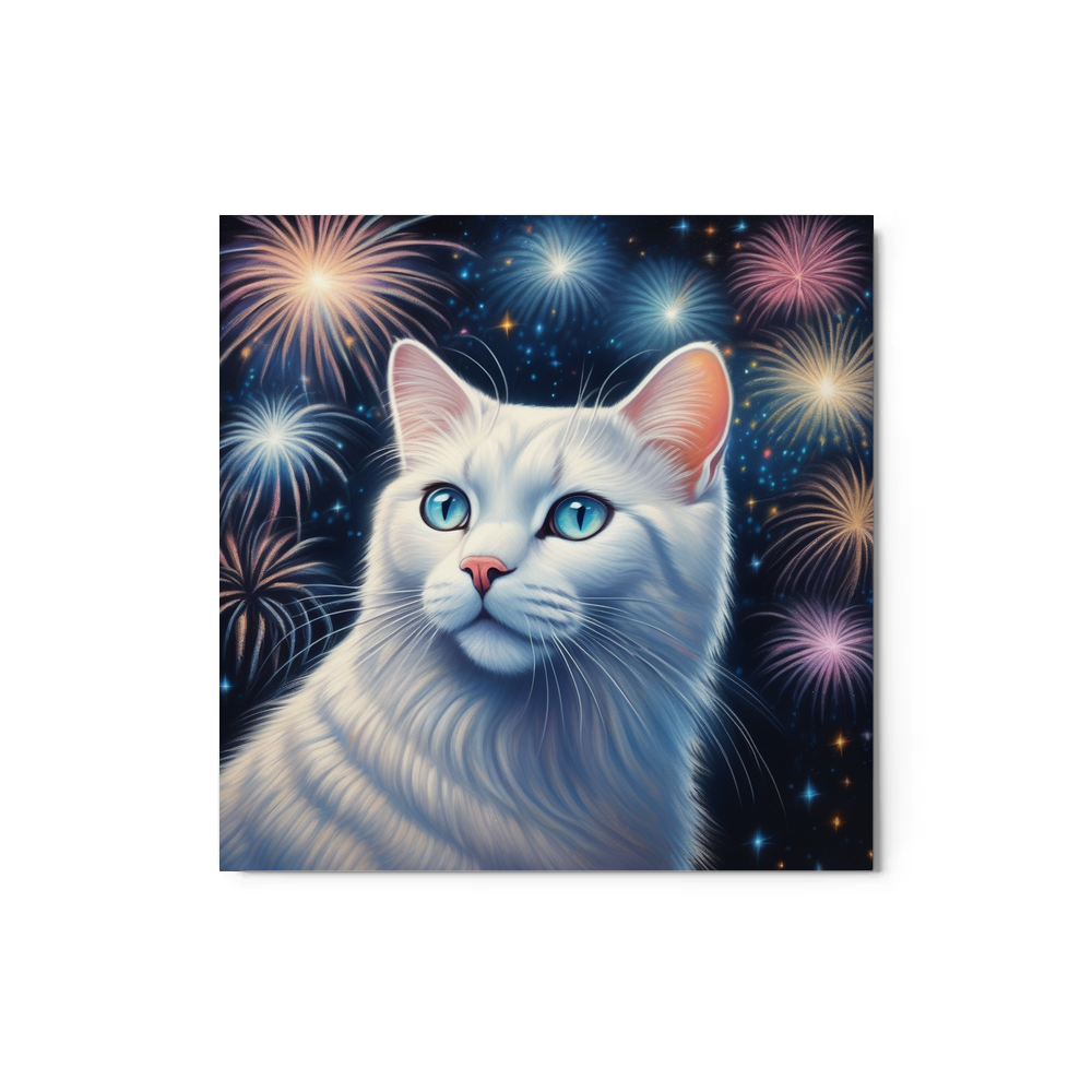 PugMug Custom White Exotic Cat Metal Print