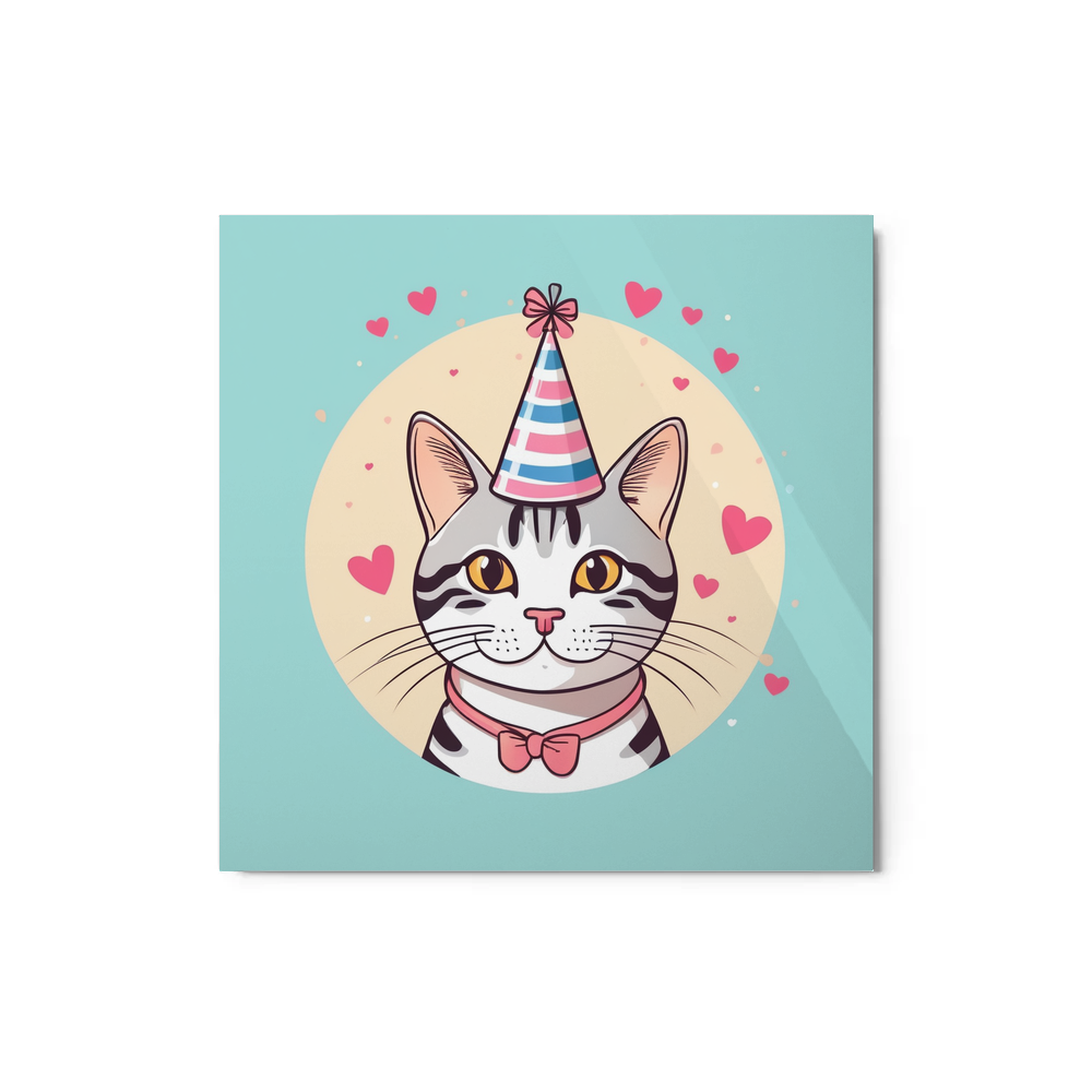 PugMug Custom Tabby American Shorthair Cat Metal Print