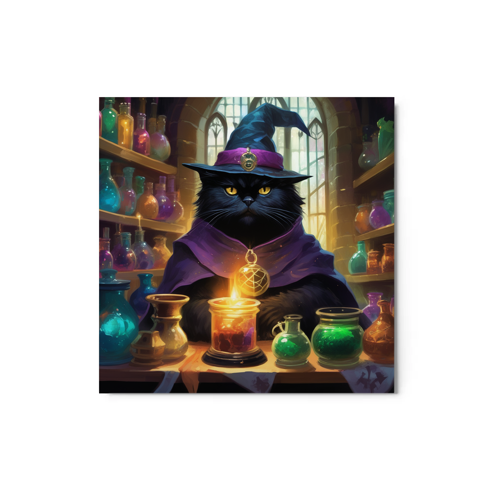 PugMug Custom Black Persian Cat Metal Print