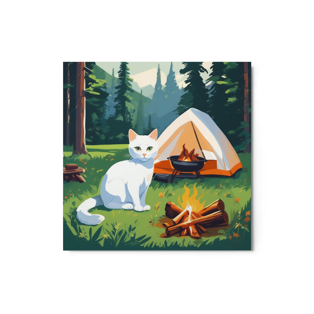 PugMug Custom White Companion Cat Metal Print