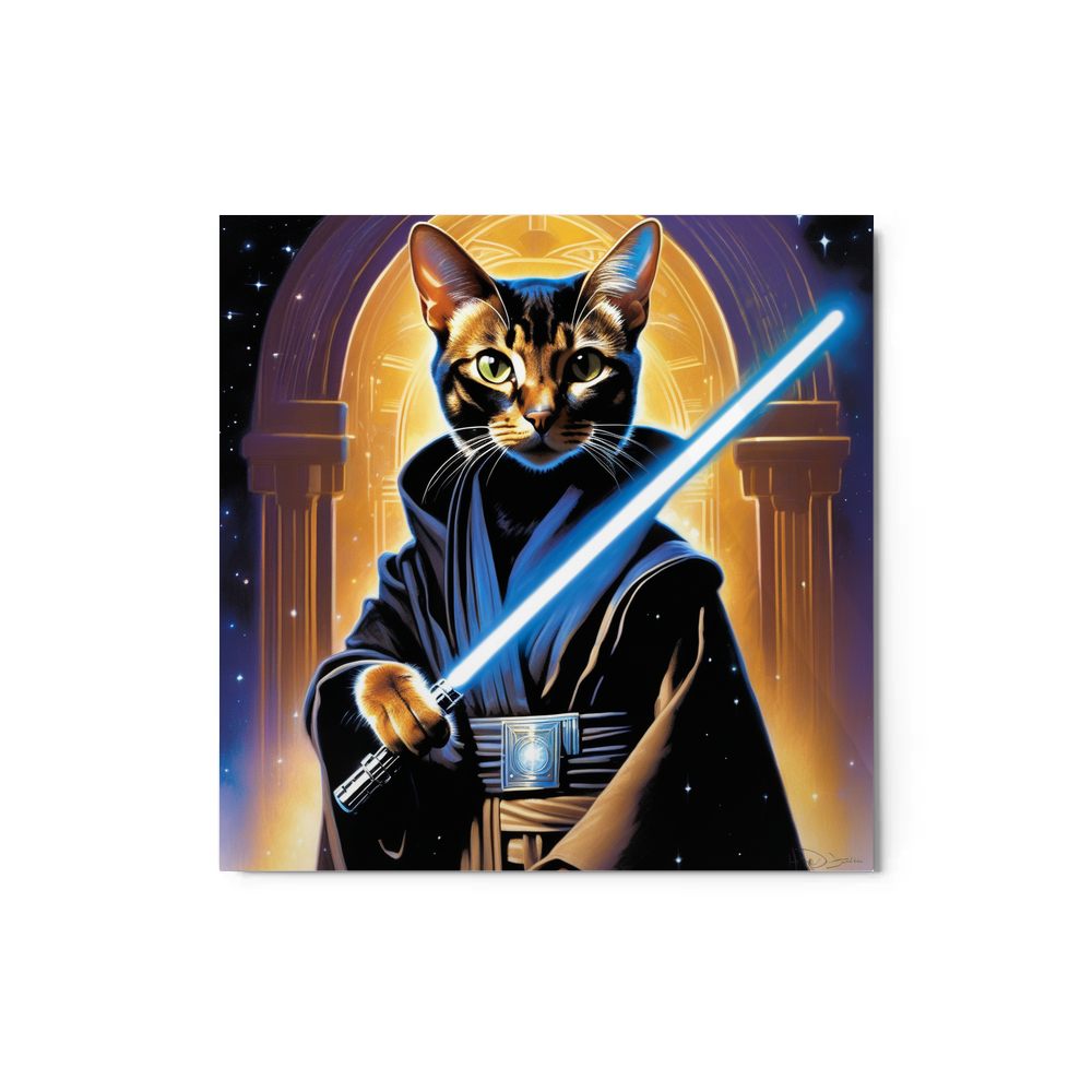 PugMug Custom Black Abyssinian Cat Metal Print