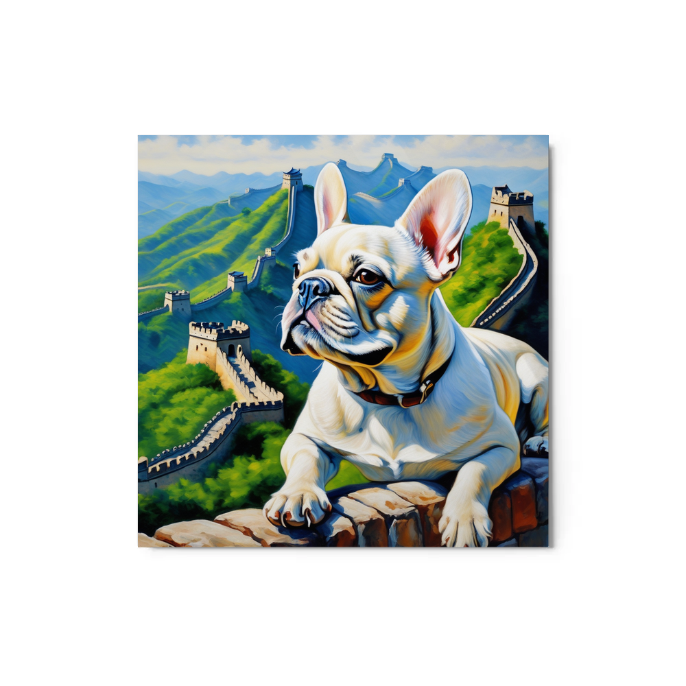 PugMug Custom White French Bulldog Metal Print