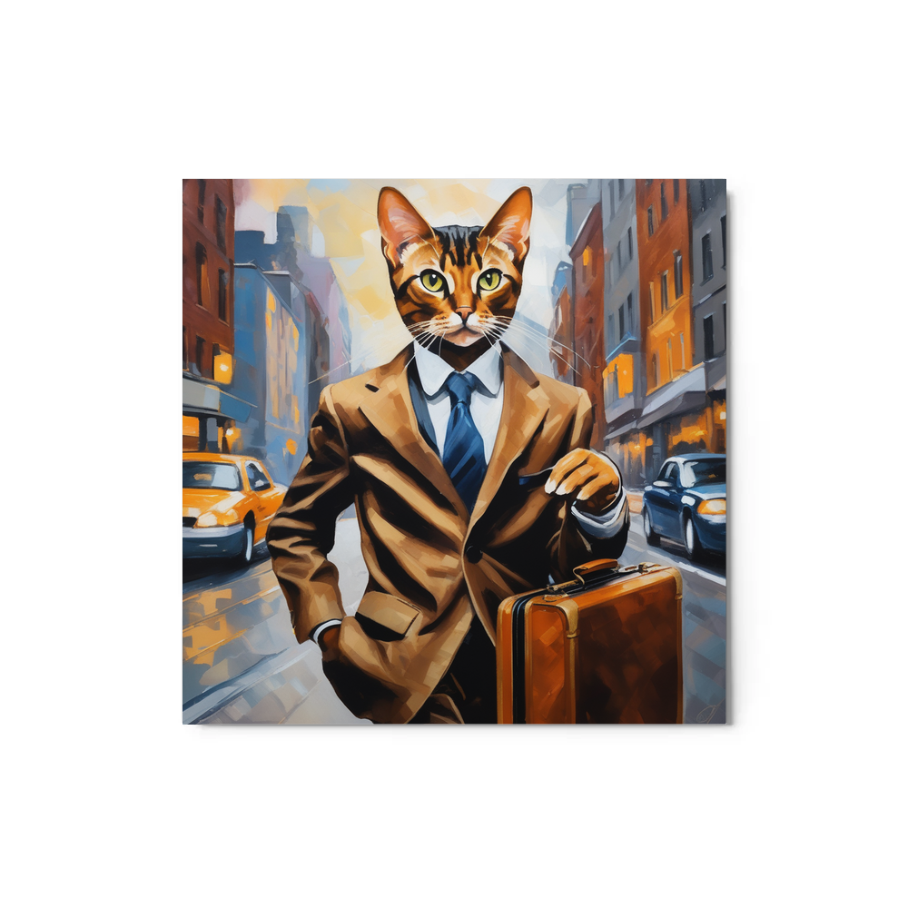 PugMug Custom Tabby Abyssinian Cat Metal Print