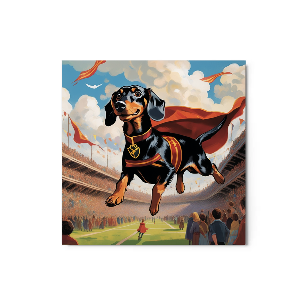 PugMug Custom Black Dachshund Metal Print