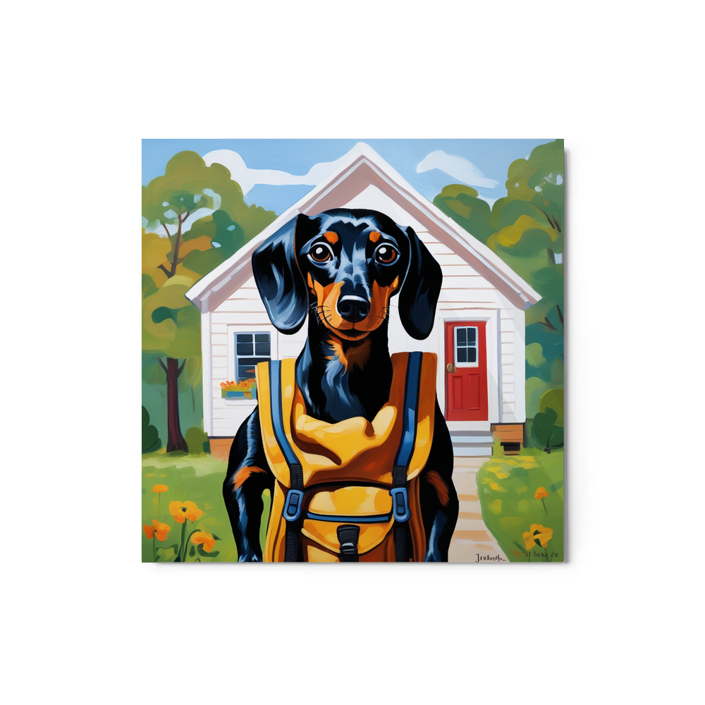 PugMug Custom Black Dachshund Metal Print