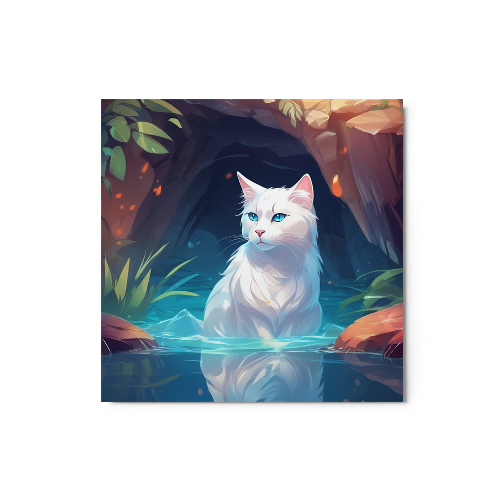 PugMug Custom White Companion Cat Metal Print