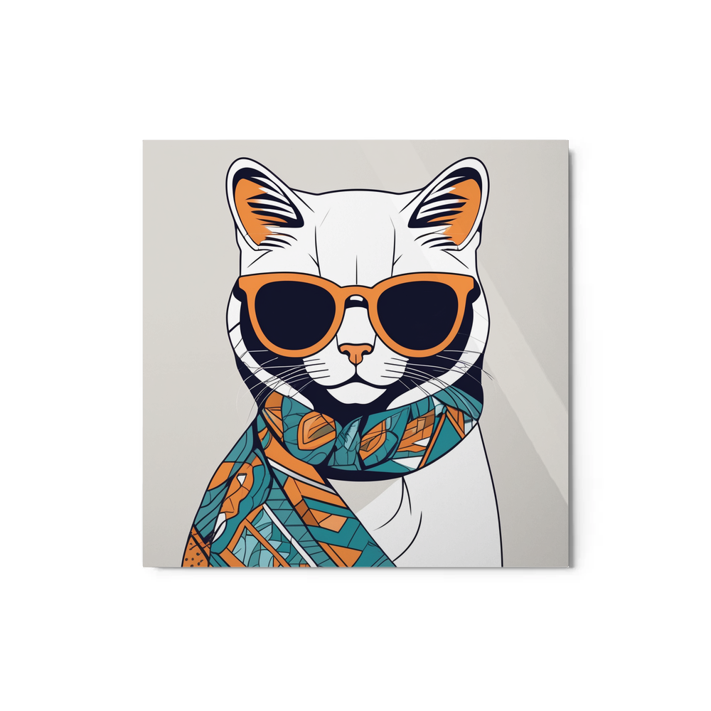 PugMug Custom White Exotic Cat Metal Print