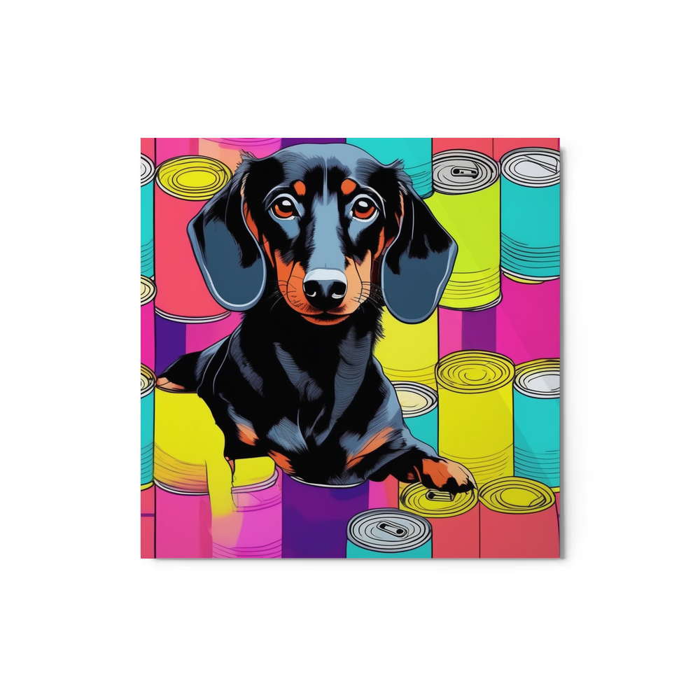 PugMug Custom Black Dachshund Metal Print