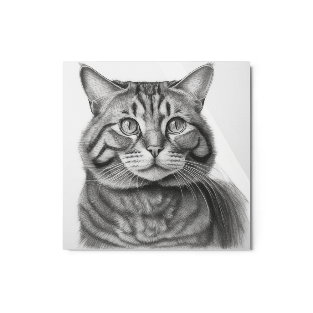 PugMug Custom Tabby Exotic Cat Metal Print