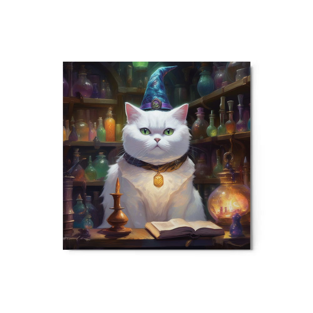 PugMug Custom White British Shorthair Cat Metal Print