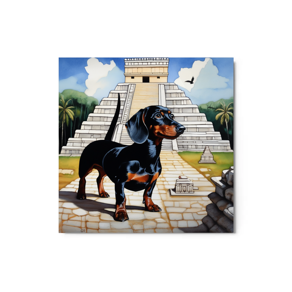 PugMug Custom Black Dachshund Metal Print