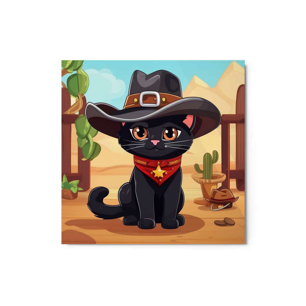 PugMug Custom Black Exotic Cat Metal Print