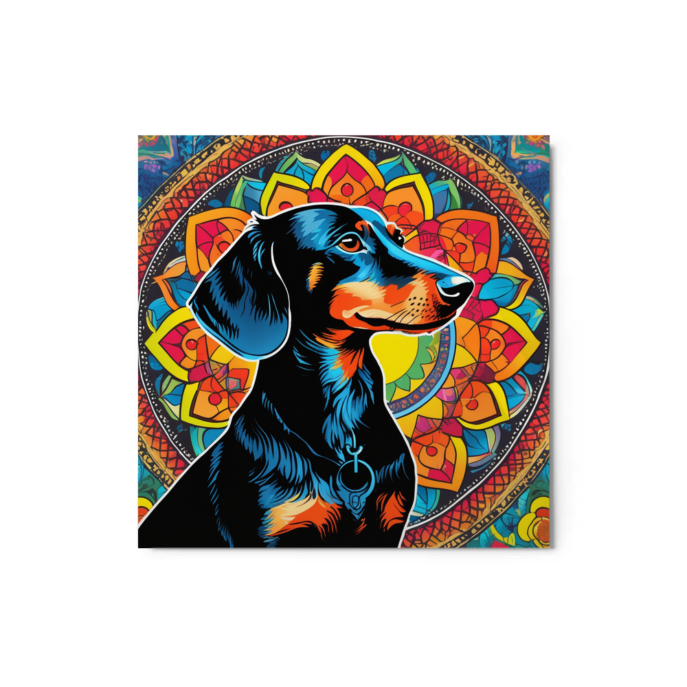 PugMug Custom Black Dachshund Metal Print