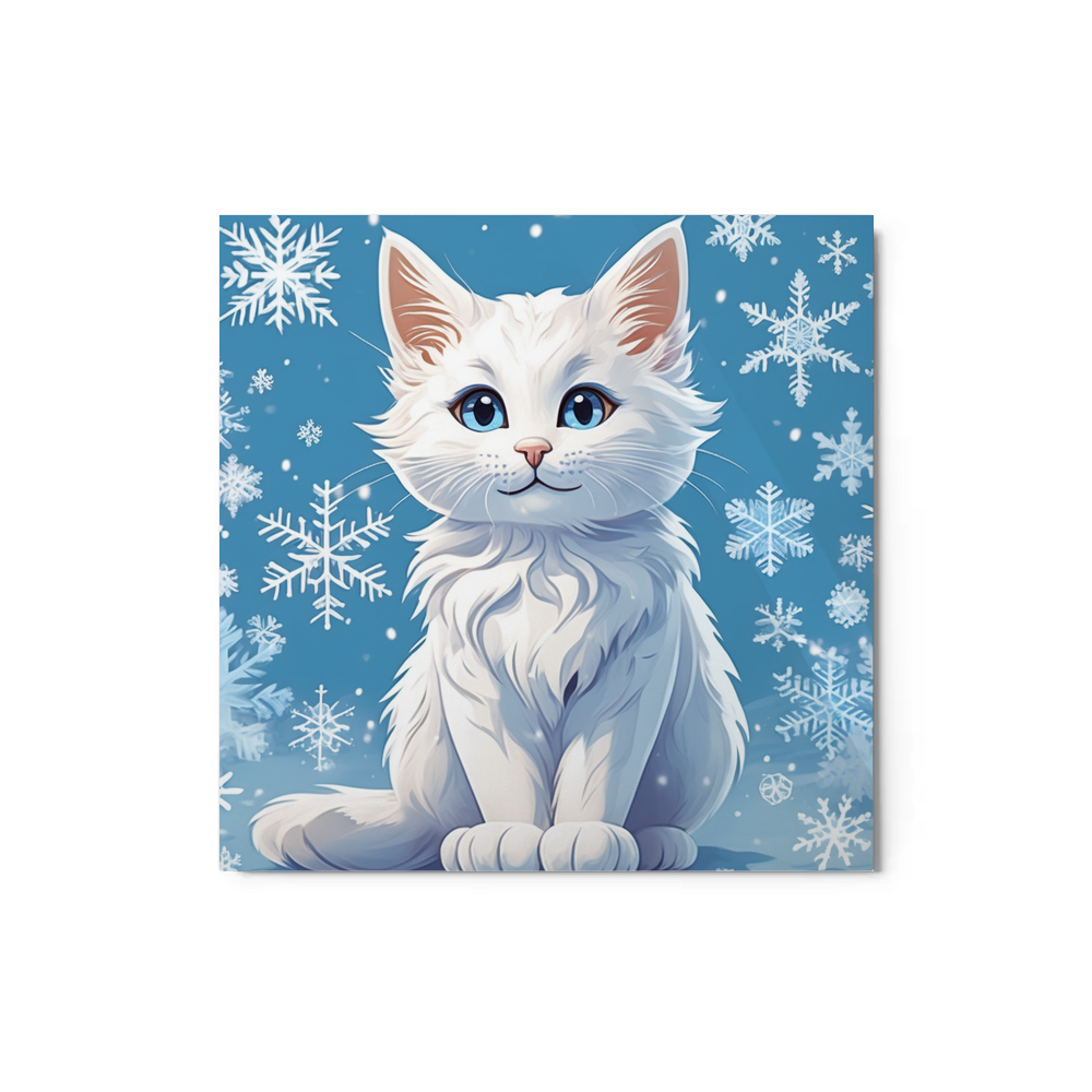 PugMug Custom White Companion Cat Metal Print