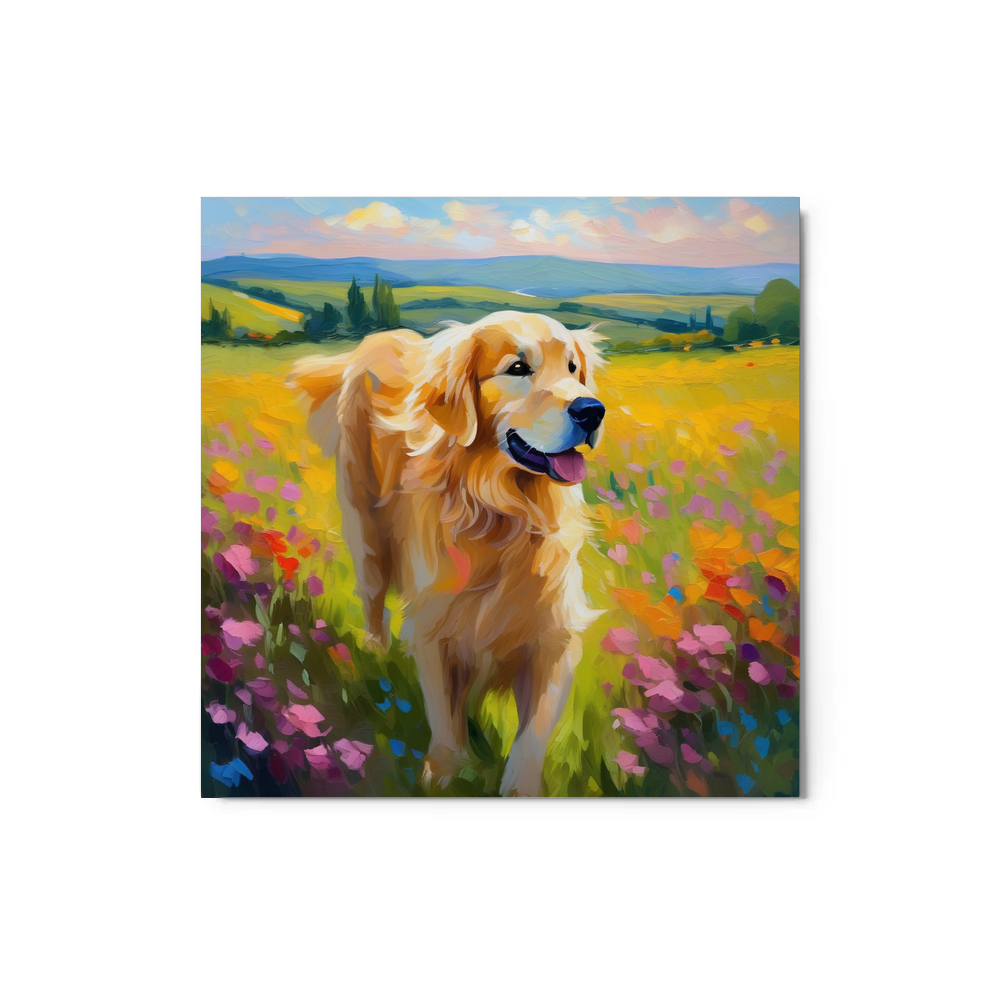 PugMug Custom Golden Retriever Metal Print