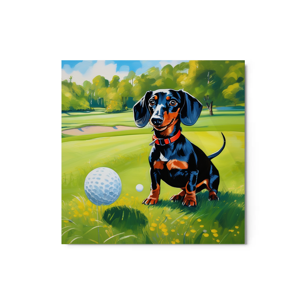 PugMug Custom Black Dachshund Metal Print