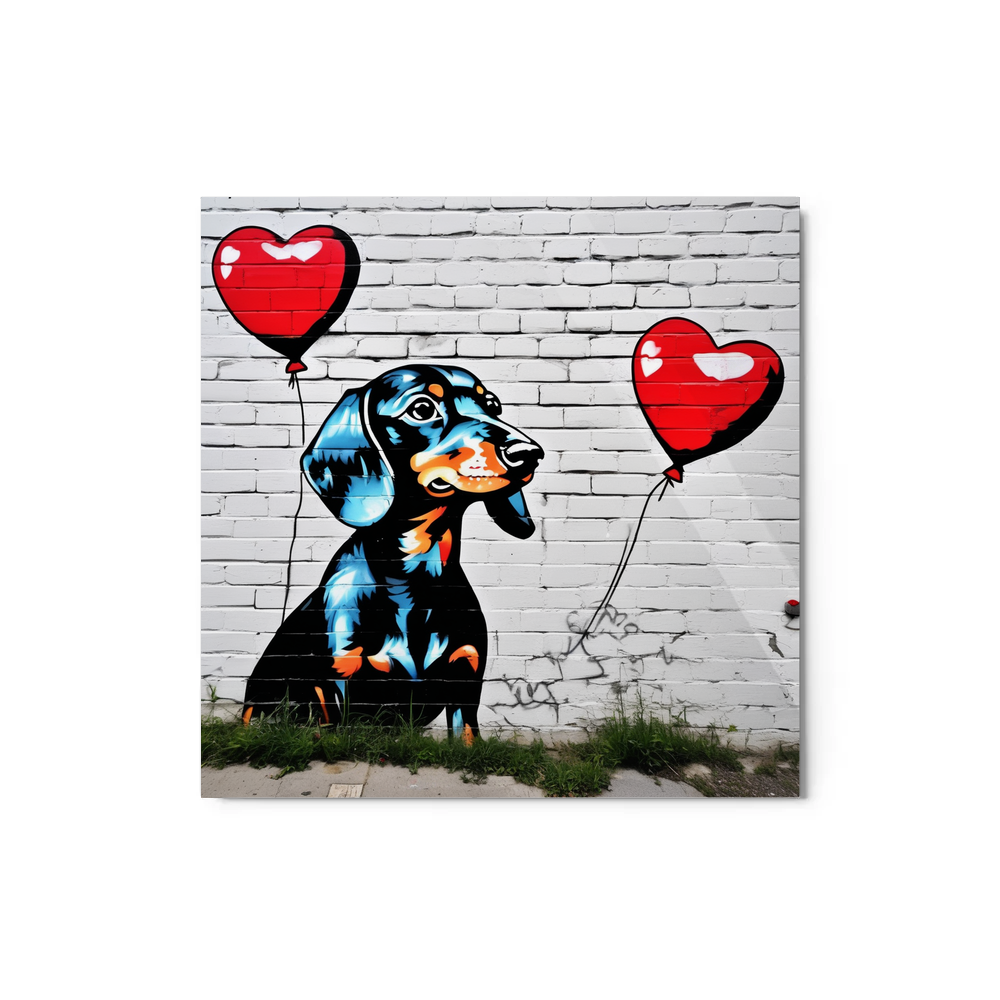 PugMug Custom Black Dachshund Metal Print