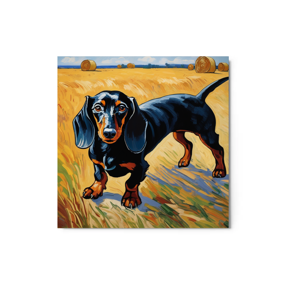 PugMug Custom Black Dachshund Metal Print